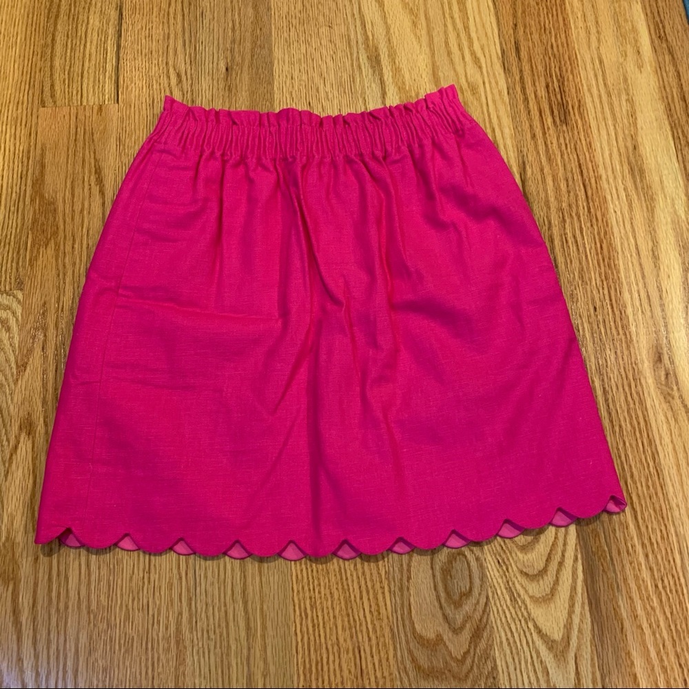 J. Crew NWT Pink Skirt with Scalloped Bottom - Size 0